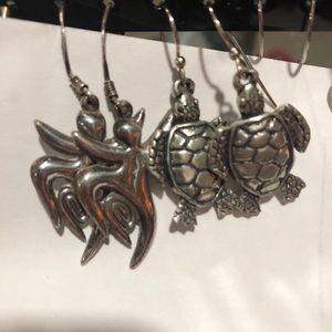 Silver Dangling Earrings (2 pairs)